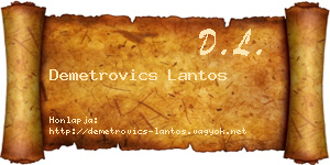 Demetrovics Lantos névjegykártya